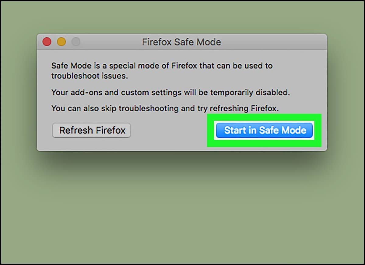 Open Firefox in Safe Mode