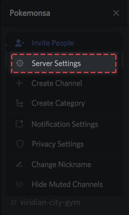 Server settings