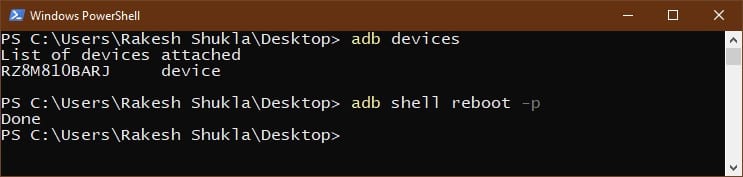 Windows powershell command