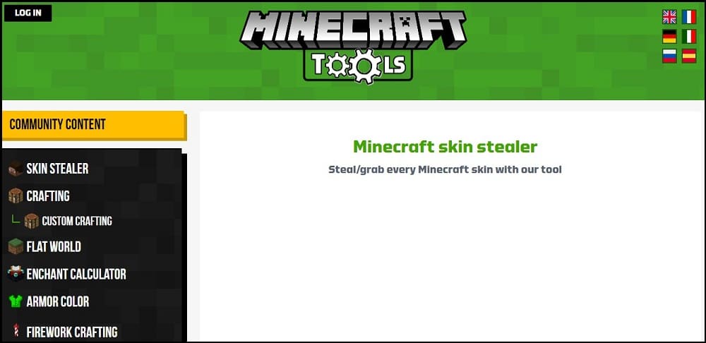 Minecraft tools skin viewer overview