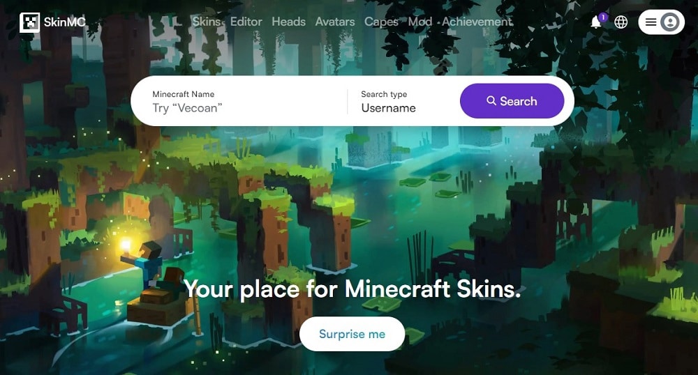 Skin MC Minecraft skin viewer overview
