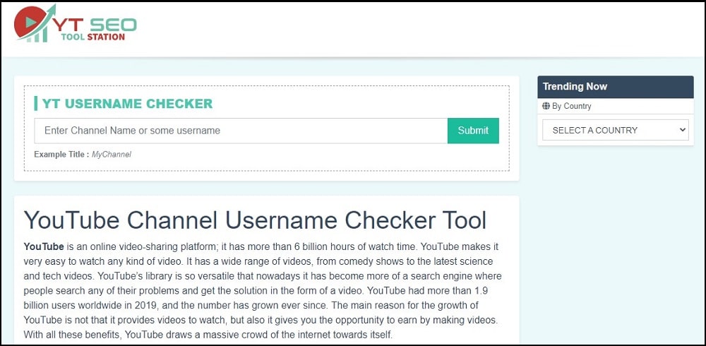Youtube username checker tool Overview
