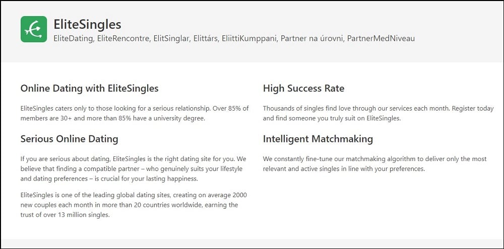 Elite Singles Dating Apps