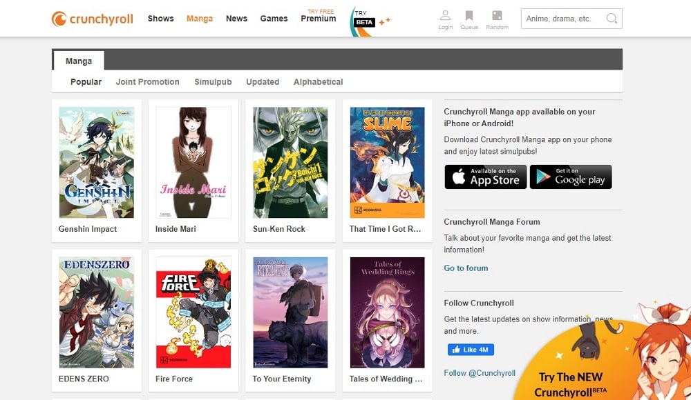Crunchyroll Free Manga Sites