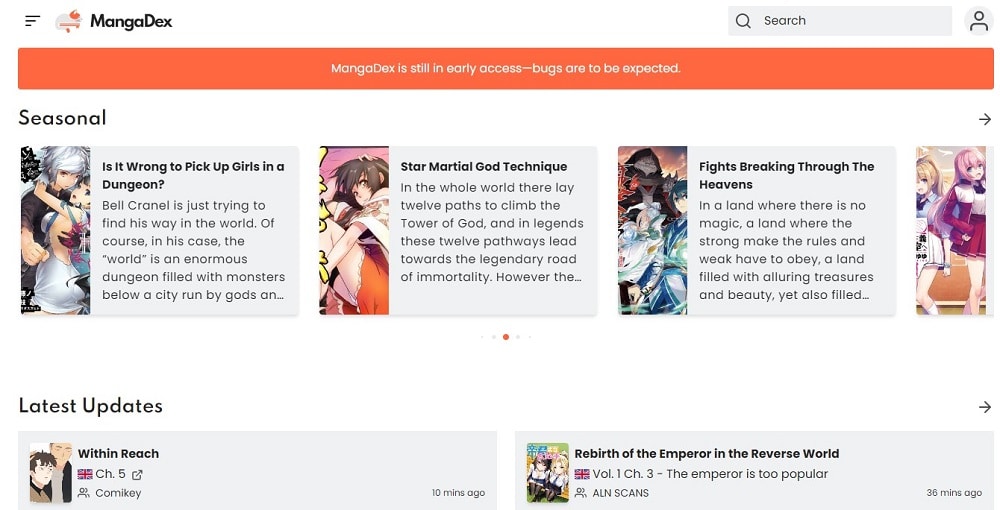 Mangadex Free Manga Sites