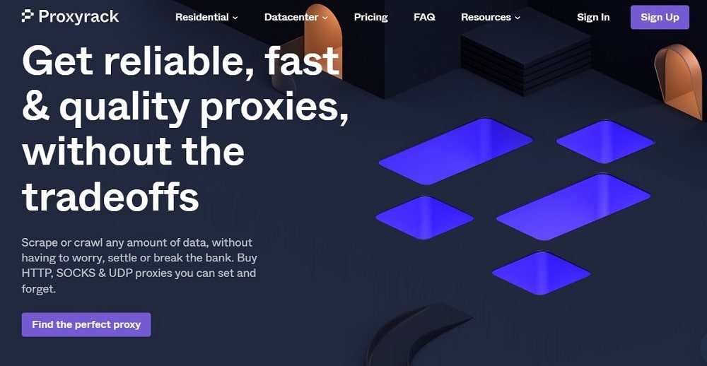 Proxyrack VPN Homepage