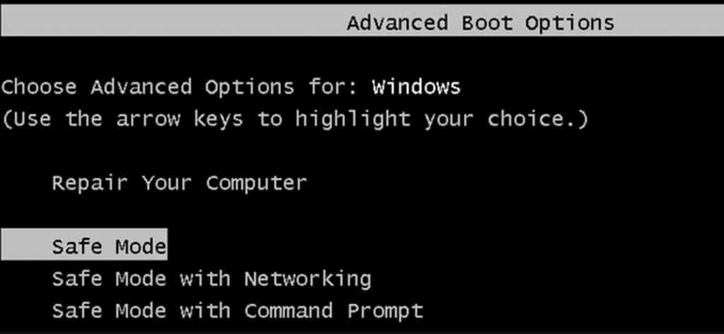 Advance boot into Safe Mode or Normal Mode