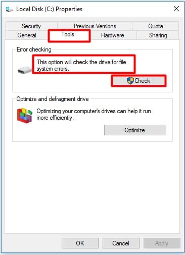 Automatically fix file system errors