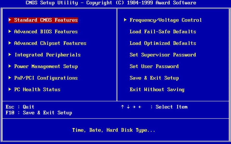Check BIOS setup