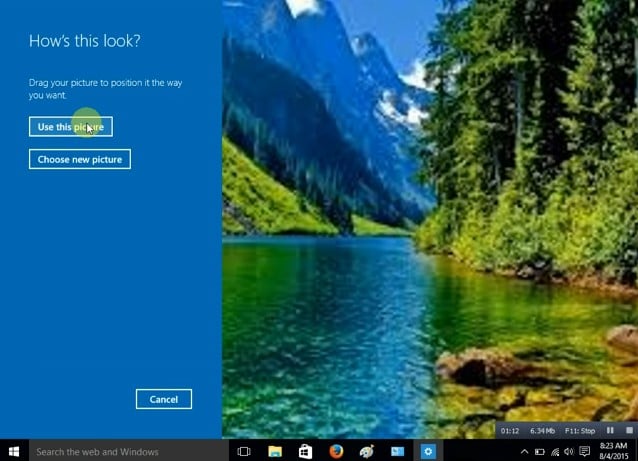Click on Choose Picture and then choose a photo from your device