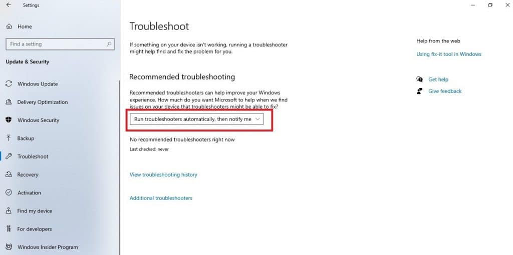 Click on Run the troubleshooter and see if it fixes your problem