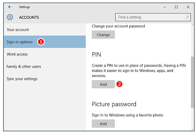 Click on Sign-in Options