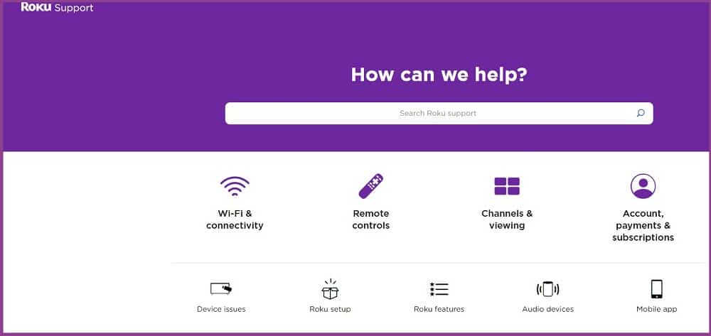 Contact the Roku Customer care