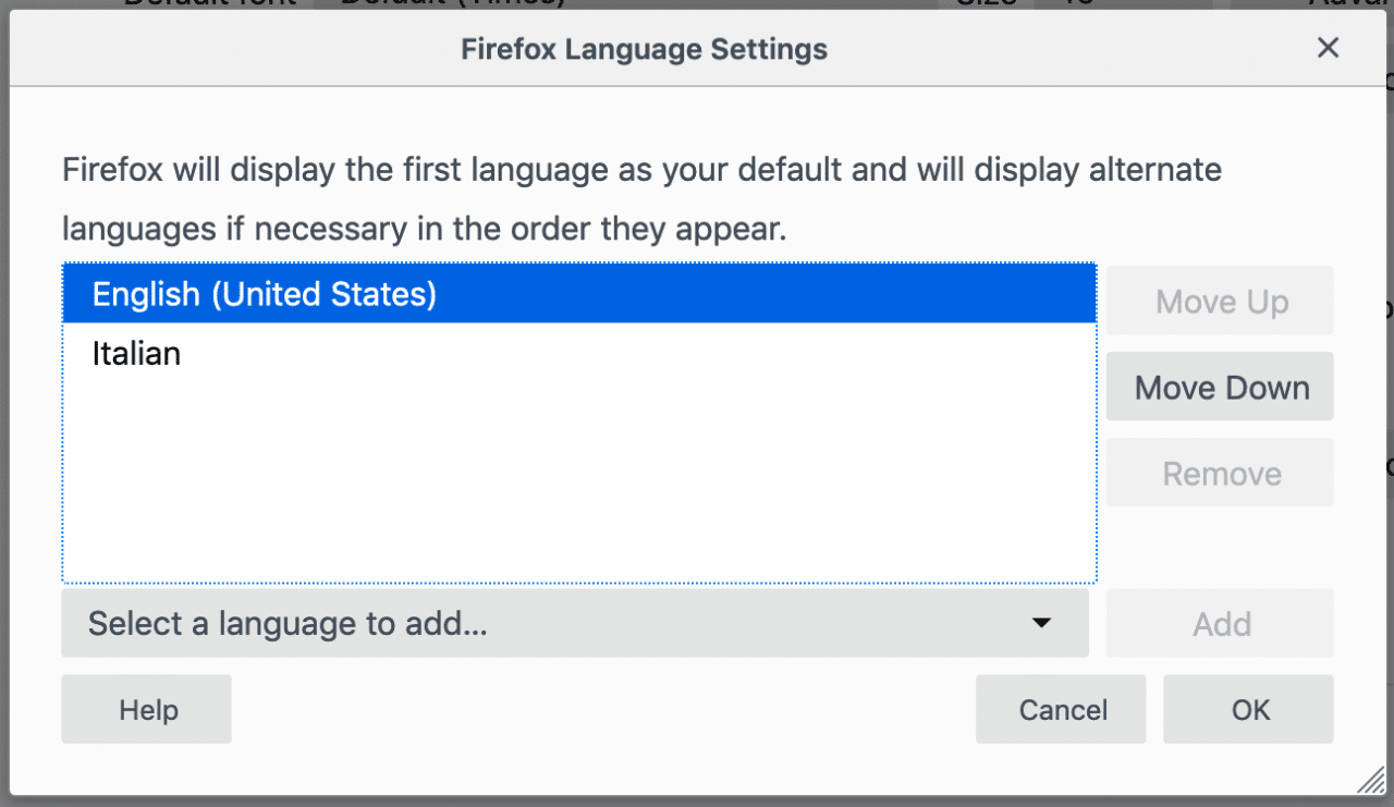 Firefox Language Support