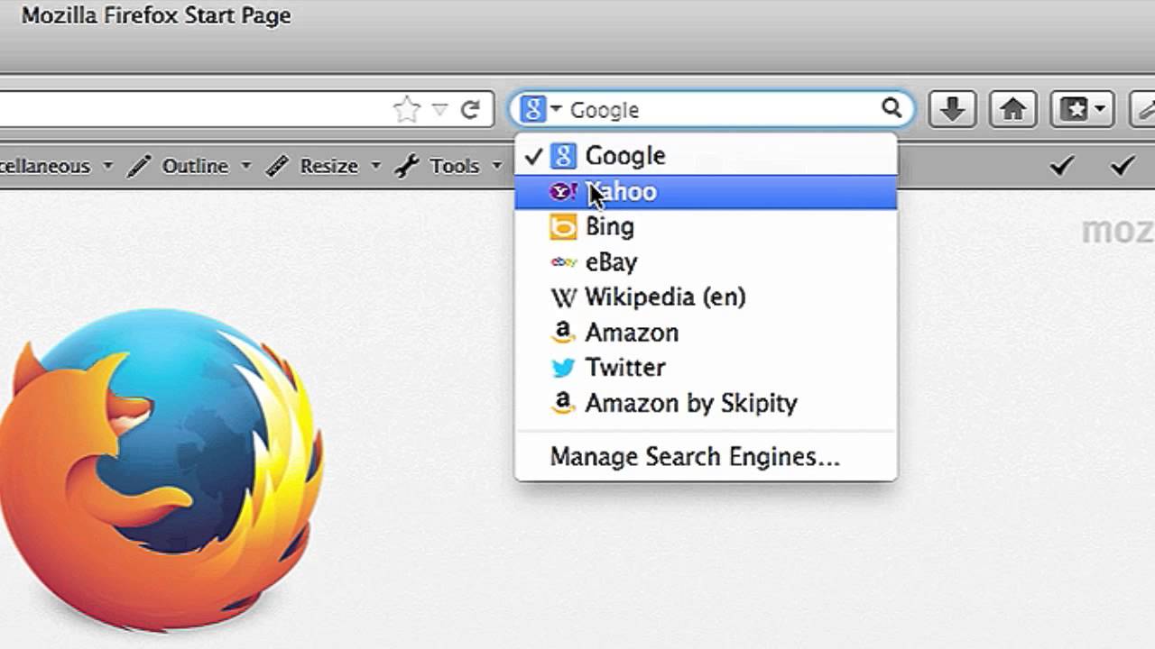 Firefox search engines