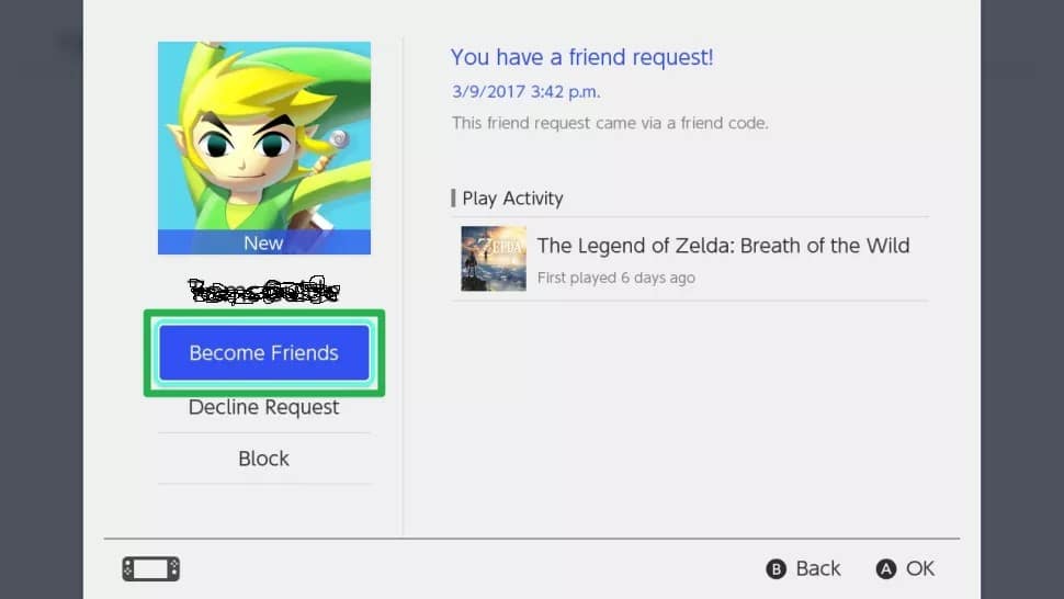 Friend Requests will be displayed