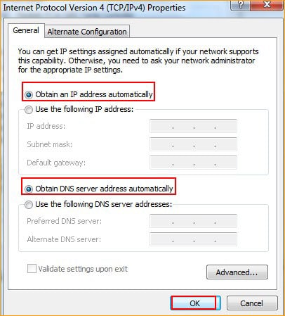 Get IP Address Automatically