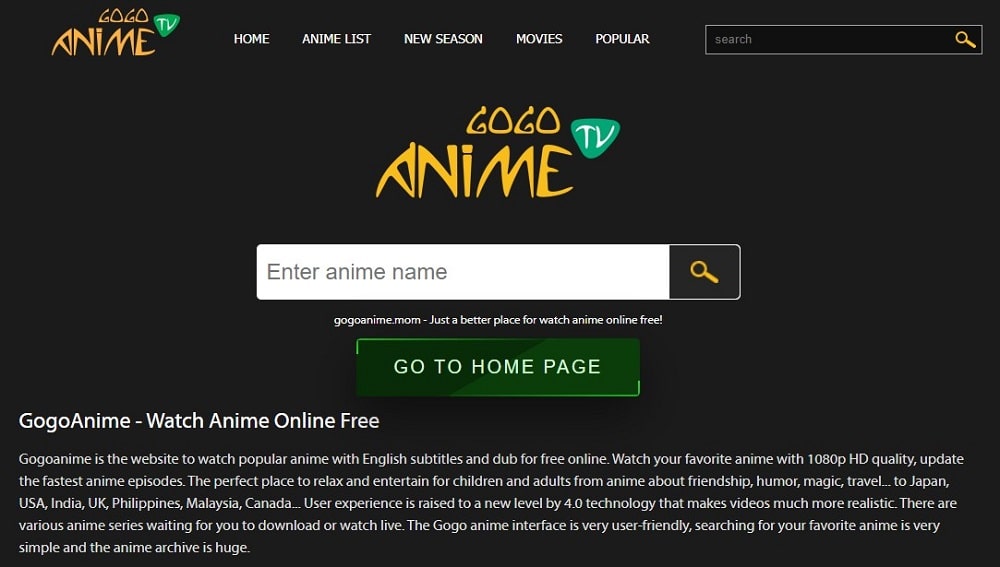 GoGo Anime Tv overview