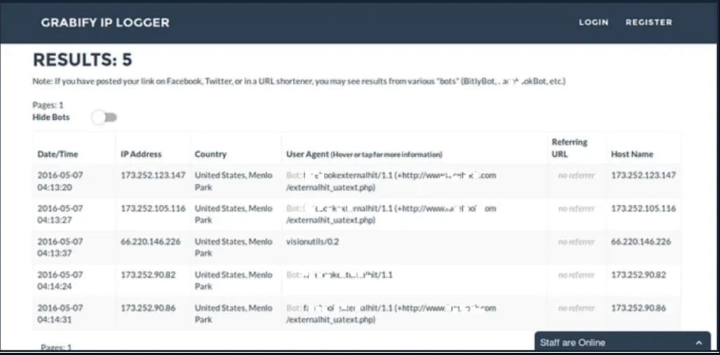 Grabify IP address