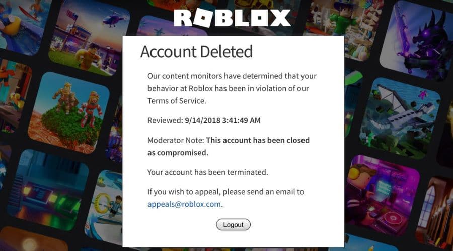 How to delete Roblox account