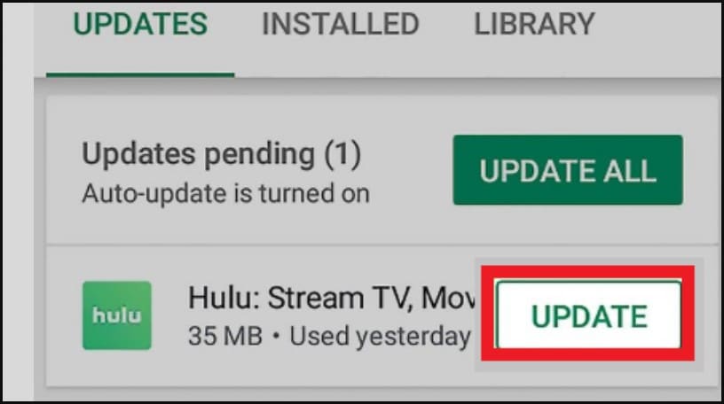 Hulu software update