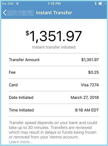 Instant Transfer by Venmo