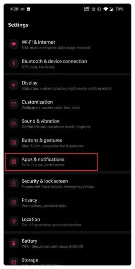 Launch the Settings app on your device