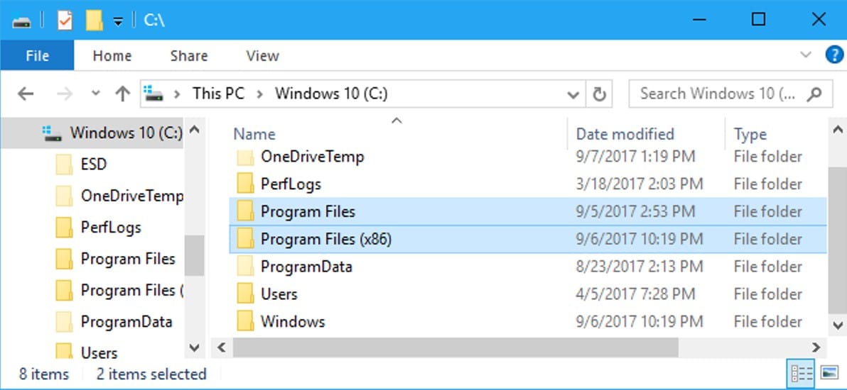 Open the Program Files folder
