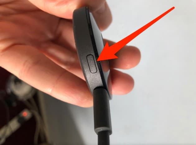 Press the button at the back of the Chromecast