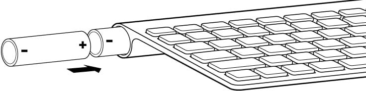 Reinstall the batteries in your Keyboard