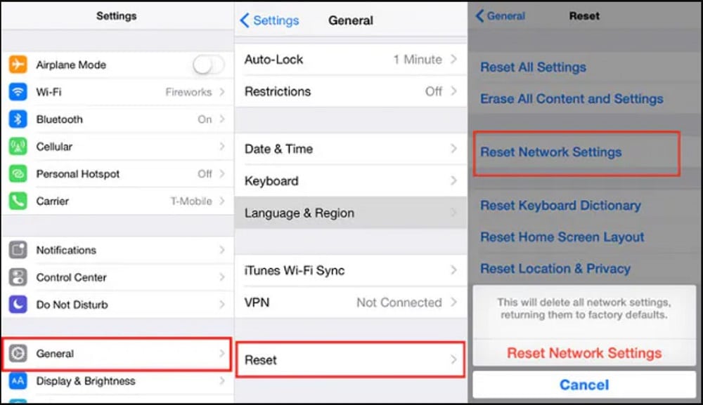 Reset your iPhone’s network settings