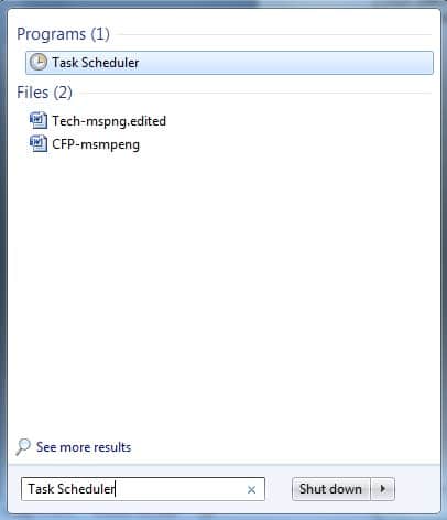 Search and type Task Scheduler