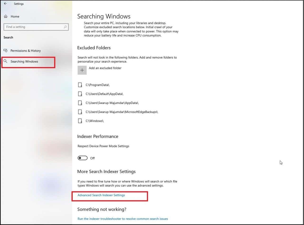 Searching Windows
