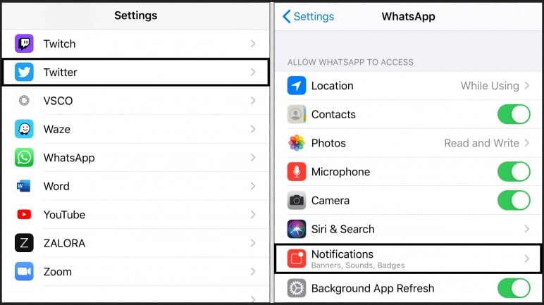 Settings app on your iPhone or iPad