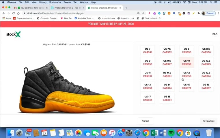 StockX page for Buyers