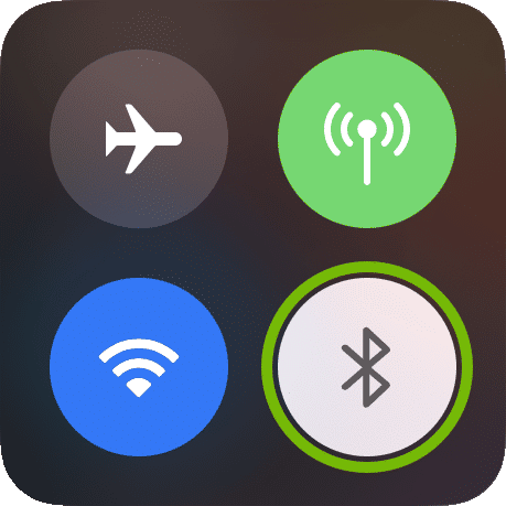 Switch on and off the Bluetooth icon