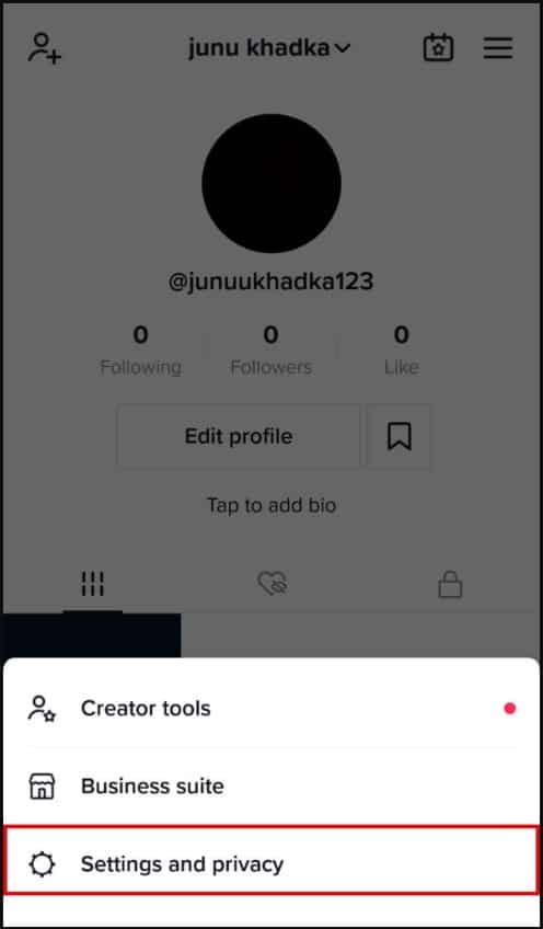 TIKTOK ACCOUNT Settings and privacy