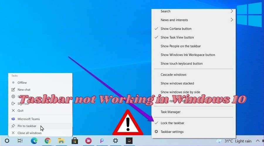 Taskbar Not Working on Windows 10