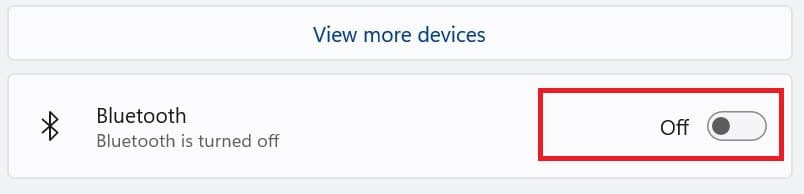 Toggle Bluetooth off