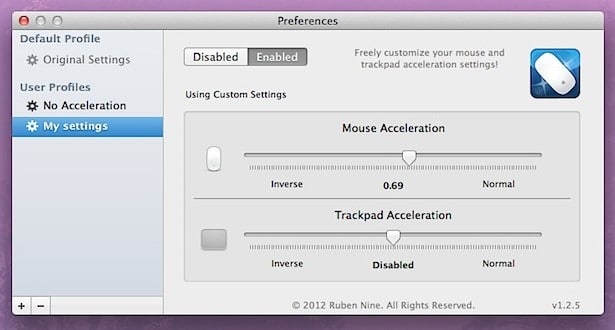 Turning Off Mouse Acceleration on Mac OS X