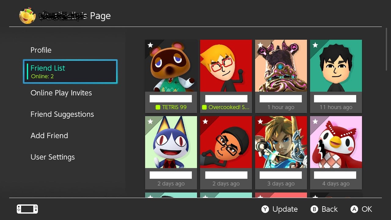 View and manage your friend list