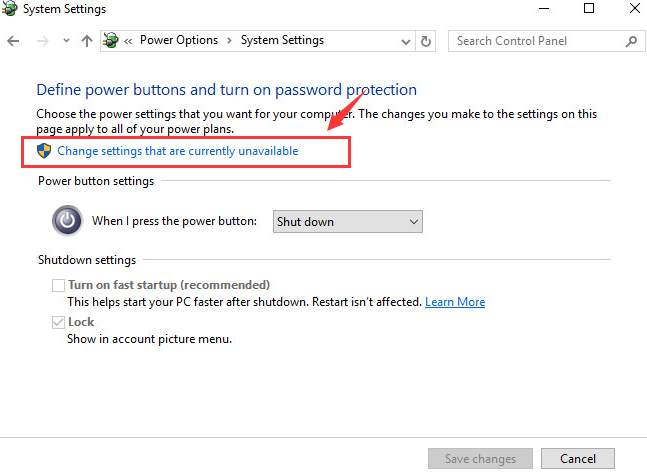 change settings that are currently unavailable