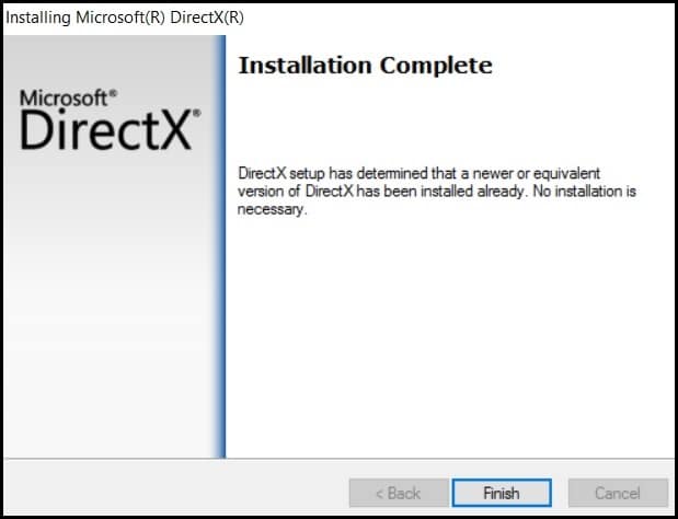 latest version of Microsoft DirectX on your PC