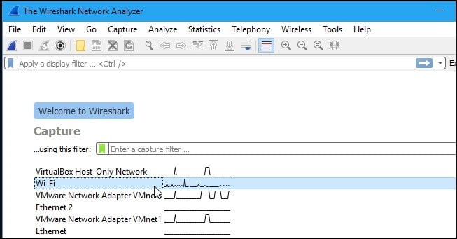 launch Wireshark