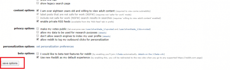 modify Reddit age save option