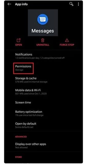 permissions section and grant All Permissions