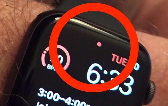 red dot on the Apple watch