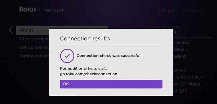roku-Successful-connection-check