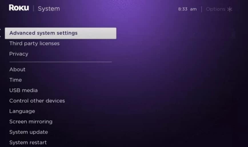 roku advanced settings