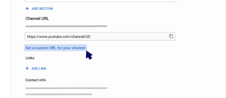 set a custom URL for your channel
